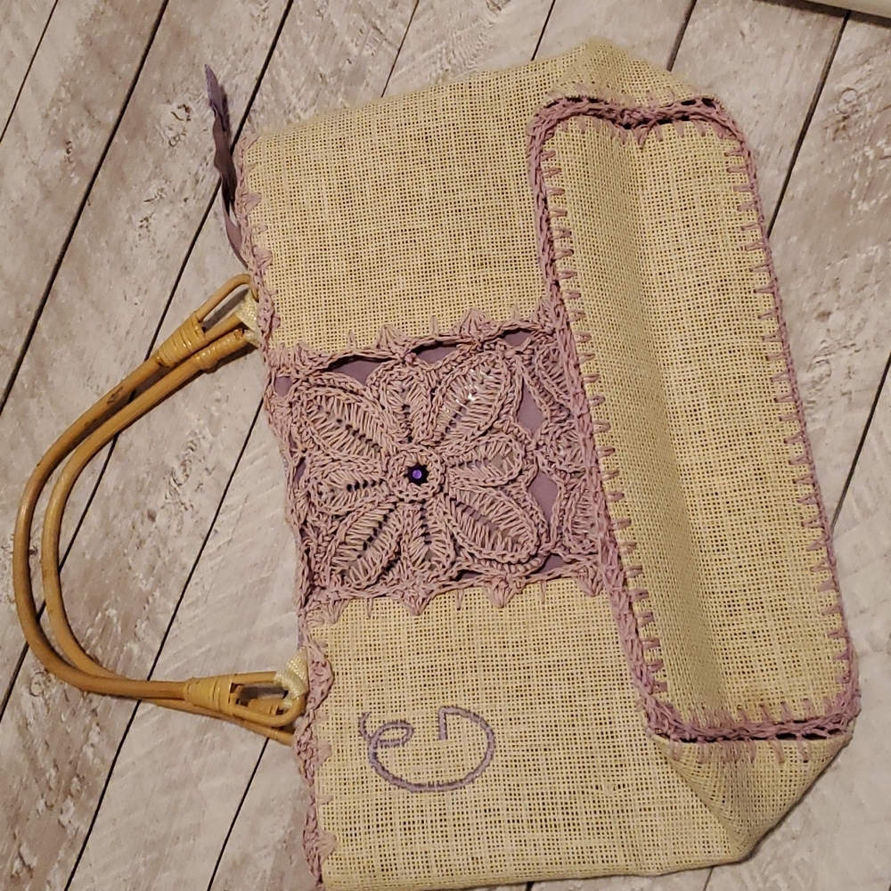 Straw Bag with Zipper